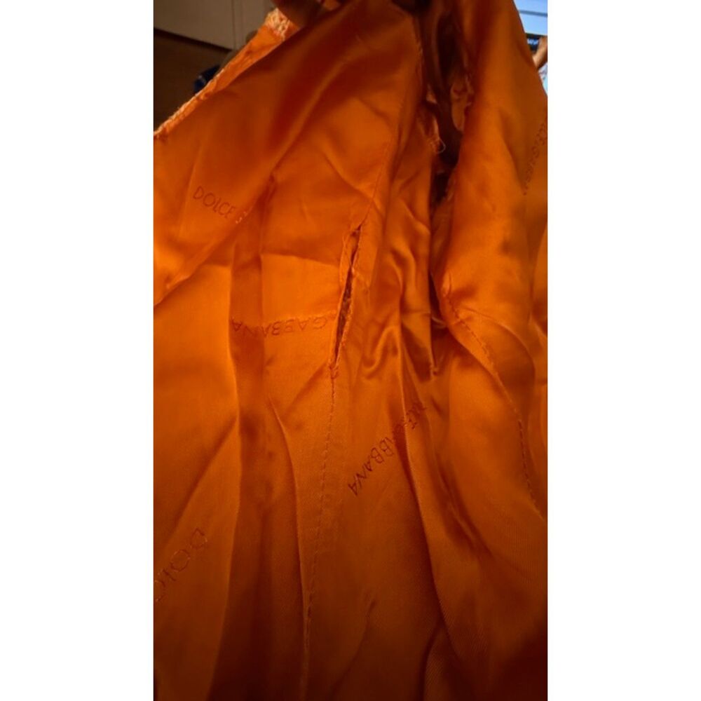 Dolce & Gabbana Orange Tweed Skirt Suit Archival Style 90 Y2K Old Money Clueless - Picture 14 of 15
